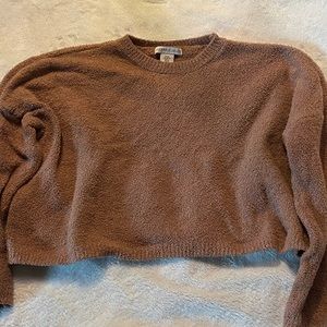 Cropped Fuzzy Sweatshirt